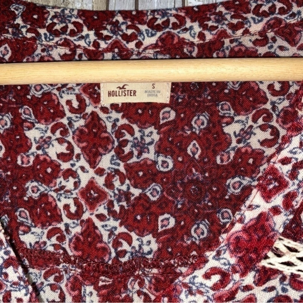 Hollister Red Floral High Low Blouse - Picture 4 of 5